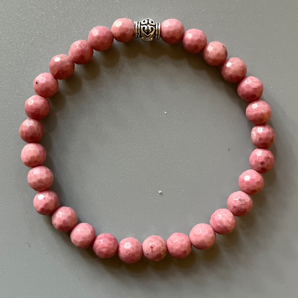 Rose Pink Sesame Jasper Handcrafted Bead Bracelet